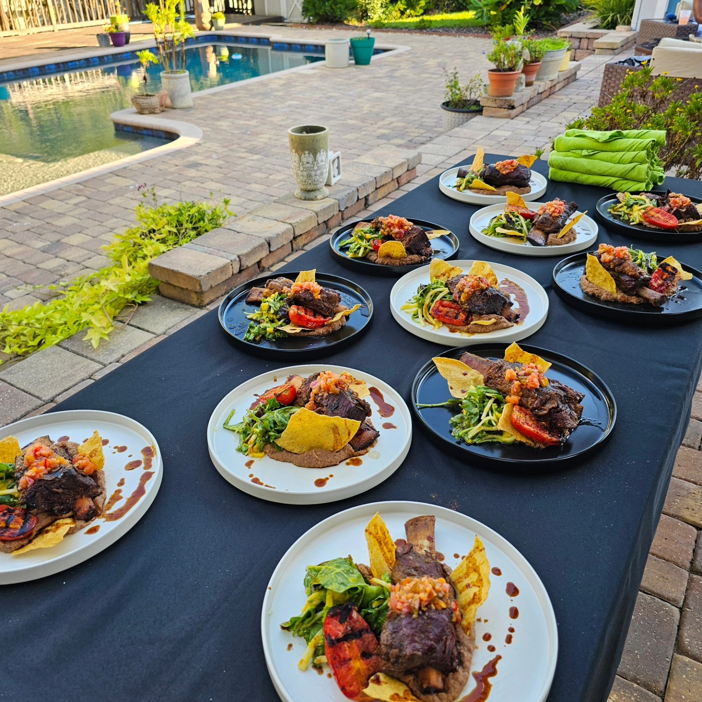 Poolside catering with multiple gourmet dishes - Catering Jacksonville